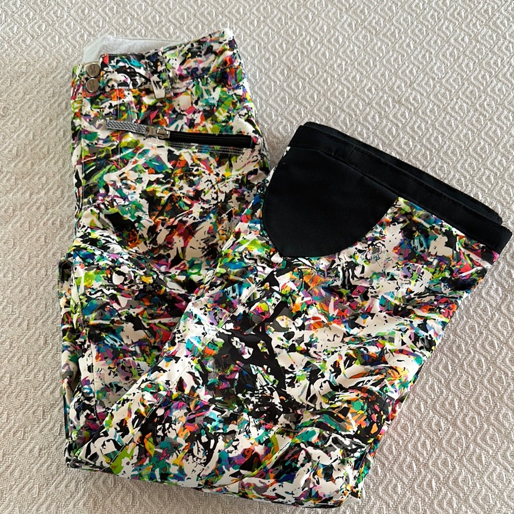 Spyder Brand Multicolored Girls Snowpants, Size 12